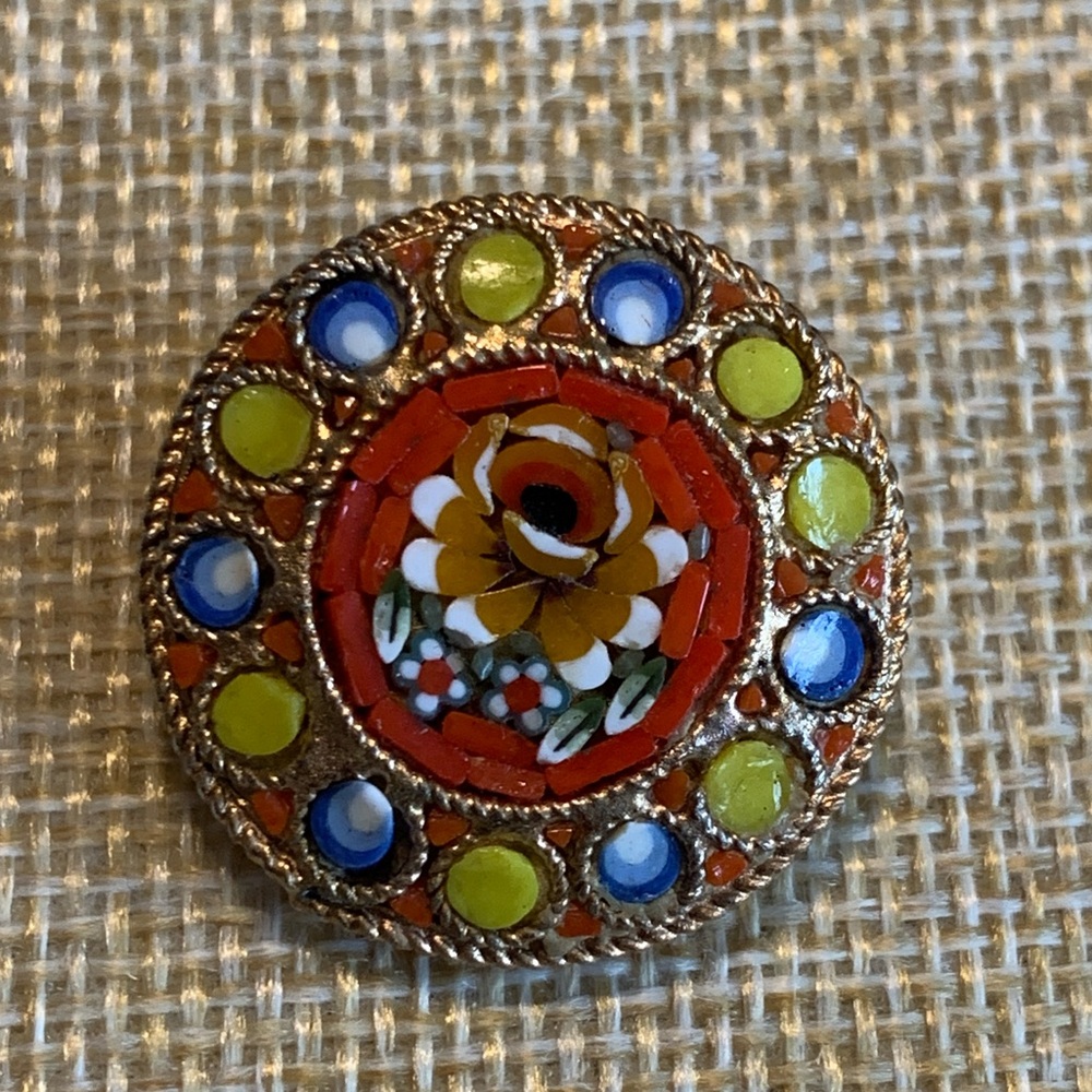 Antique micro mosaic brooch in excellent condition for age.